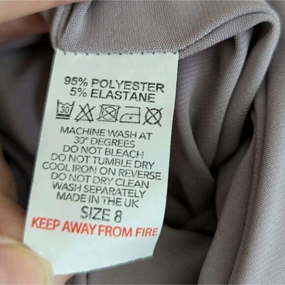 NWT Club L London My World Maternity Shoot Jumpsuit Taupe V Neck Long US 4 UK 8 - Picture 9 of 9